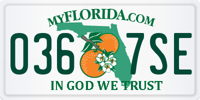 FL license plate 0367SE