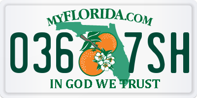 FL license plate 0367SH