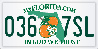 FL license plate 0367SL