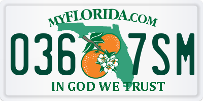 FL license plate 0367SM
