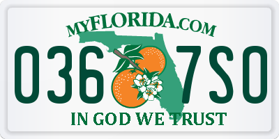 FL license plate 0367SO