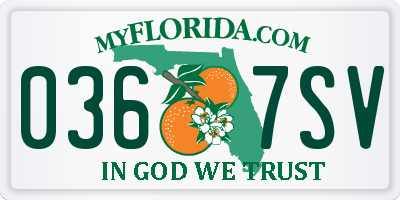 FL license plate 0367SV