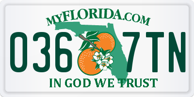 FL license plate 0367TN