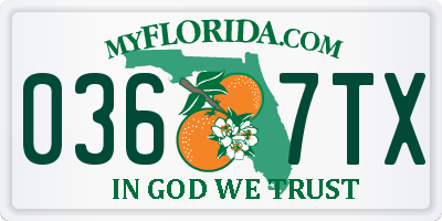 FL license plate 0367TX