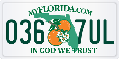 FL license plate 0367UL