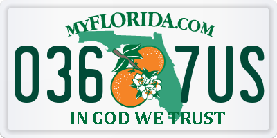 FL license plate 0367US