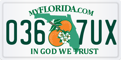 FL license plate 0367UX