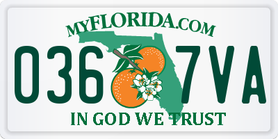 FL license plate 0367VA