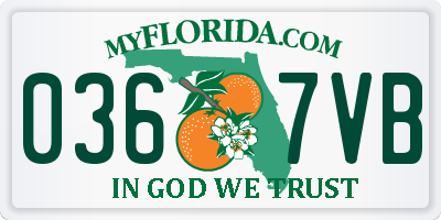 FL license plate 0367VB