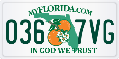 FL license plate 0367VG
