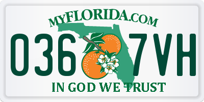 FL license plate 0367VH