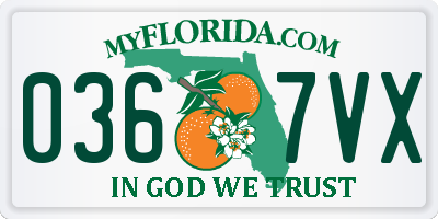 FL license plate 0367VX