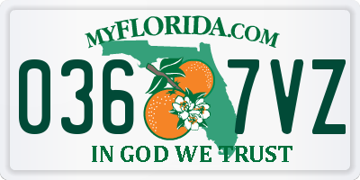 FL license plate 0367VZ