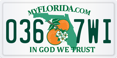 FL license plate 0367WI