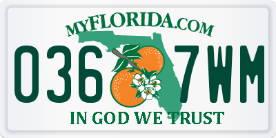 FL license plate 0367WM