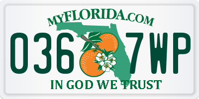 FL license plate 0367WP