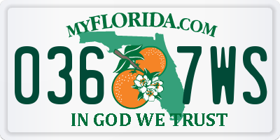 FL license plate 0367WS
