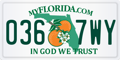 FL license plate 0367WY