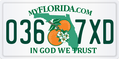 FL license plate 0367XD