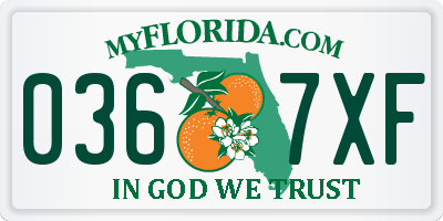FL license plate 0367XF