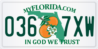 FL license plate 0367XW