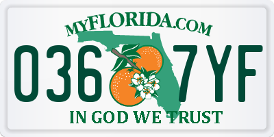 FL license plate 0367YF