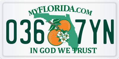 FL license plate 0367YN