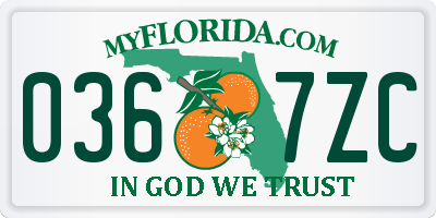 FL license plate 0367ZC