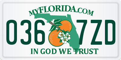 FL license plate 0367ZD