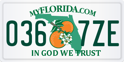 FL license plate 0367ZE