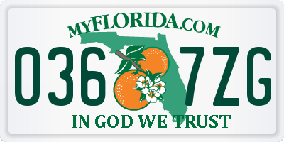 FL license plate 0367ZG