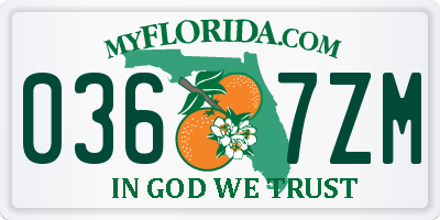 FL license plate 0367ZM
