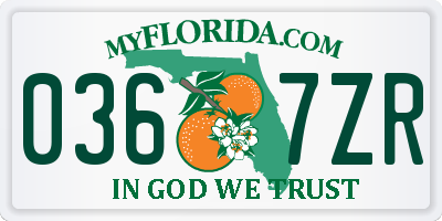 FL license plate 0367ZR