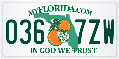 FL license plate 0367ZW