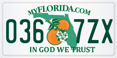 FL license plate 0367ZX