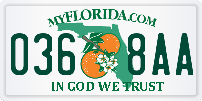 FL license plate 0368AA