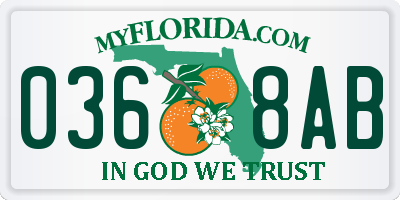 FL license plate 0368AB