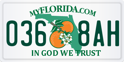 FL license plate 0368AH