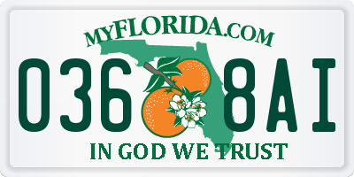 FL license plate 0368AI