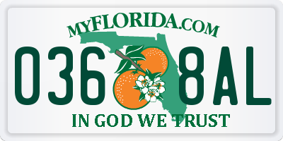 FL license plate 0368AL