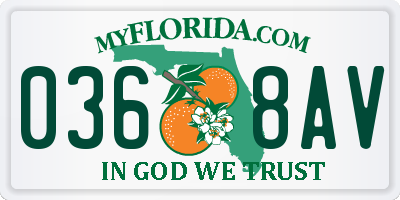 FL license plate 0368AV