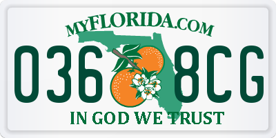 FL license plate 0368CG