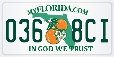 FL license plate 0368CI