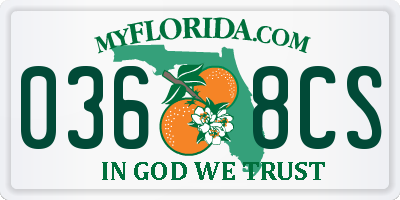 FL license plate 0368CS