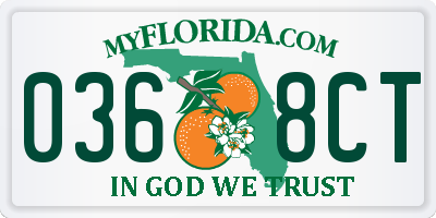 FL license plate 0368CT