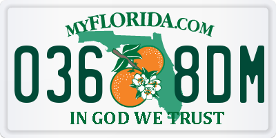 FL license plate 0368DM