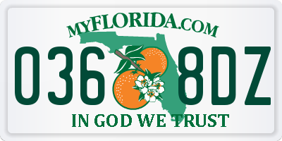FL license plate 0368DZ
