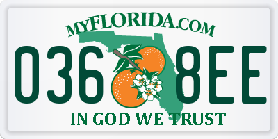 FL license plate 0368EE