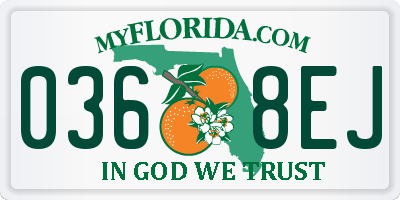 FL license plate 0368EJ