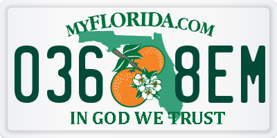 FL license plate 0368EM